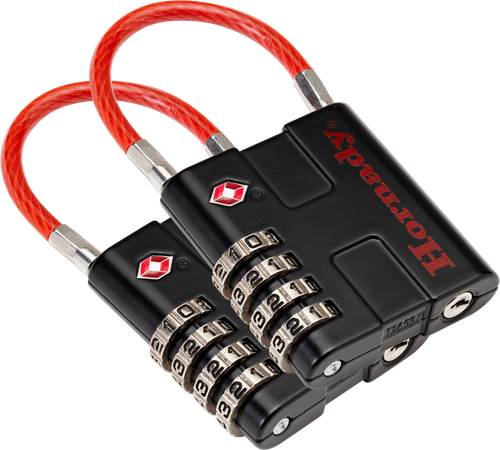 Hornady 96022 Rapid Safe TSA Lock Open With Combination Black Red 2 Pack