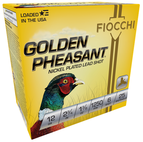 Fiocchi 12GP6 Golden Pheasant Extrema 12Gauge 2.75" 1 3/8oz 6Shot 25 Per Box/10 Case