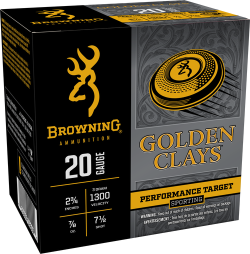 Browning Ammo BGC207 Golden Clays  20Gauge 2.75" 7/8oz 7.5Shot 25 Per Box/10 Case