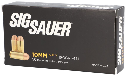 Sig Sauer E10MB150 Elite Ball  10mmAuto 180gr Full Metal Jacket 50 Per Box/20 Case