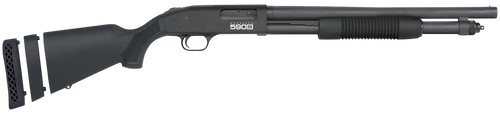 Mossberg 51609 590S  12 Gauge Pump 3" 10+1 18.50" Matte Blued Heavy Walled Barrel, Drilled & Tapped Black Receiver, Fixed Black Synthetic Stock
