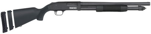 Mossberg 51609 590S  12 Gauge Pump 3" 10+1 18.50" Matte Blued Heavy Walled Barrel, Drilled & Tapped Black Receiver, Fixed Black Synthetic Stock
