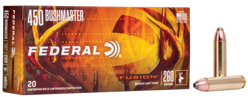 Federal F450BMFS1 Fusion  450Bushmaster 260gr Bonded Soft Point 20 Per Box/10 Case