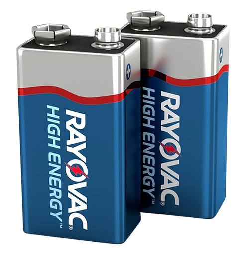 Rayovac A16042JT 9V HIGH  ENERGY Alkaline Batteries  Silver/Blue 9 Volts 565 mAh (2) Single Pack