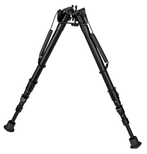 Harris Bipods 25C1A2 Non-Swivel 25C Swivel Stud, 13.50-27", Black Steel/Aluminum, Rubber Feet