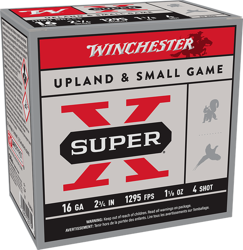 Winchester Ammo X16H4 Super X Heavy Game Load High Brass 16Gauge 2.75" 1 1/8oz 4Shot 25 Per Box/10 Case
