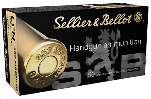 Sellier & Bellot SB357L Handgun  357Mag 158gr Lead Flat Nose 50 Per Box/20 Case