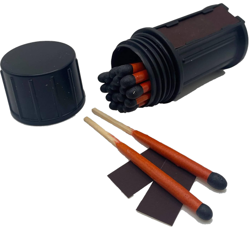 Black Beard Fire Starters MAT Stormproof Matches  Black/Red 3" Long 20 Matches