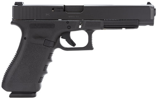 Glock PI3430103 G34 Gen3 Competition 9mm Luger 17+1 5.31" Black Polygonal Rifled Barrel, Matte Black Long/Serrated Slide, Black Polymer Frame w/Picatinny Rail, Black Textured Finger Grooved Grip