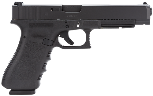 Glock PI3430103 G34 Gen3 Competition 9mm Luger 17+1 5.31" Black Polygonal Rifled Barrel, Matte Black Long/Serrated Slide, Black Polymer Frame w/Picatinny Rail, Black Textured Finger Grooved Grip