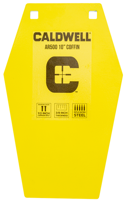 Caldwell 1116693 C  10" Coffin CP4 Yellow Powder Coat AR500 Steel Hanging