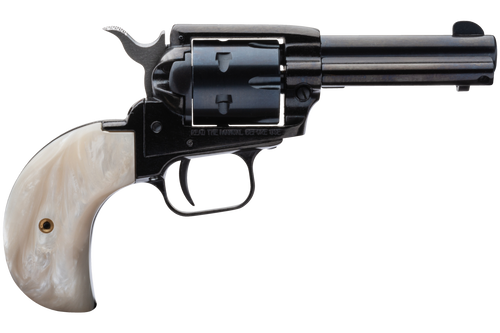 Heritage Mfg RR22MB3BHPRL Rough Rider  22 LR 22 WMR 6 Shot, 3.50" Black Steel Barrel, Black Zinc Alloy Frame, Black Cylinder, White Pearl Birdshead Grip, Hammer/Thumb Safety, Exposed Hammer