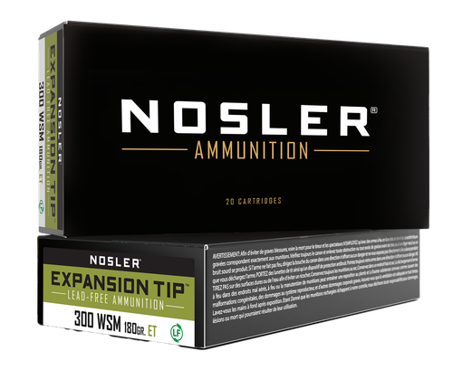 Nosler 40152 E-Tip  300WSM 180gr E Tip Lead Free 20 Per Box/10 Case
