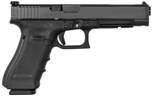 Glock UG4130101MOS G41 Gen4 Competition MOS 45 ACP 10+1 5.31" Steel Barrel, Matte Black Serrated w/MOS Cuts Steel Slide, Black Polymer Frame w/Picatinny Rail, Black Interchangeable Backstrap Grip