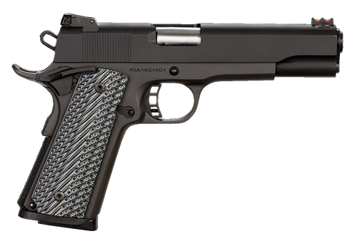 Rock Island 51486 Rock Ultra FS 45 ACP Caliber with 5" Barrel, 8+1 Capacity, Overall Black Parkerized Finish Steel, Beavertail Frame, Serrated Slide & Black/Gray G10 Grip