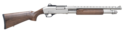 Citadel FRMN2020NKL Mariner  Full Size 20 Gauge Pump 3" 4+1 18.50" Nickel Finished Heat Shield Barrel, Nickel Finished Aluminum Receiver w/Picatinny Rail, Black Fixed Walnut Stock
