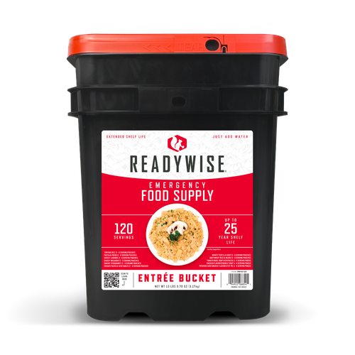 ReadyWise RW01120 Grab N Go Bucket Freeze Dried Entrees 120 Servings Per Bucket