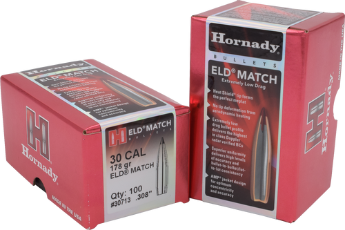 Hornady 30713 ELD Match  30 Cal .308 178 gr Extremely Low Drag Match 100 Per Box/ 15 Case