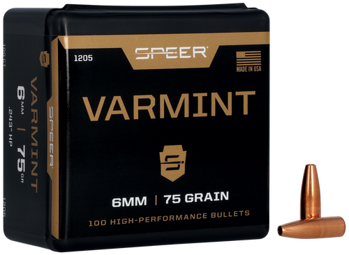 Speer 1205 Varmint  6mm 75gr Jacketed Hollow Point 100 Per Box/5 Case