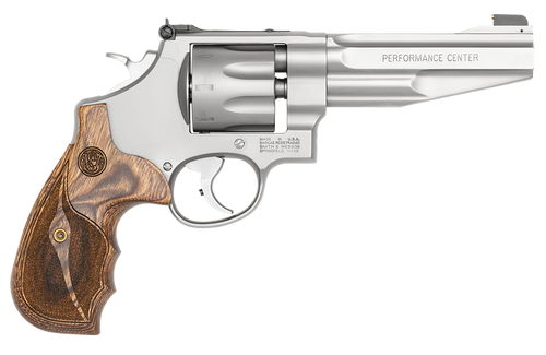 Smith & Wesson 170210 Performance Center Model 627 357 Mag 8rd 5" Stainless Steel Barrel & Cylinder Matte Silver Stainless Steel Frame with Wood Grip Includes Synthetic Grip