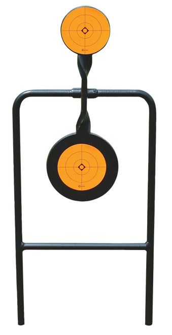 Caldwell 133565 Plink n Swing Double Spin Target Handgun Steel Black/Orange Impact Enhancement Motion 4.25"