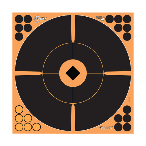 EZ-Aim 15376 Splash Reactive  Self-Adhesive Paper Black/Orange 12" Bullseye 5 Pack