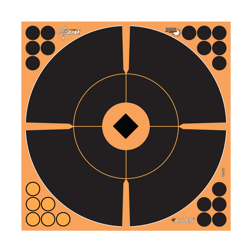 EZ-Aim 15376 Splash Reactive  Self-Adhesive Paper Black/Orange 12" Bullseye 5 Pack