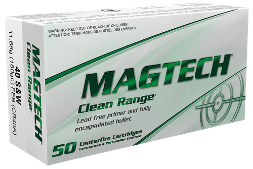 Magtech CR40A Clean Range  40S&W 180gr Fully Encapsulated Bullet Flat 50 Per Box/20 Case