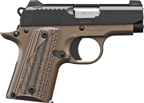 Kimber Mfg.,inc 3300208 Micro Desert Night NS 380 ACP 7+1 2.75" Matte Black KimPro II Stainless Steel Slide Desert Tan KimPro G10 Grip