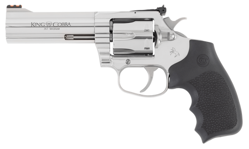 Colt Mfg KCOBRASB4RTS King Cobra Target 357 Mag 6rd Shot 4.25" Stainless Steel Barrel, Cylinder & Frame, Black Hogue Overmolded Grip, Exposed Hammer