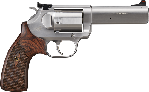 Kimber Mfg, Inc 3700621 K6S Target DA/SA 357 Mag 6 Shot 4" Brushed Stainless Steel Barrel & Cylinder, Brushed Stainless Stainless Steel Frame, Diamond Checkering Grip