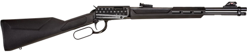 Rossi RL22181SYEN21 Rio Bravo  22 LR 15+1 18" Black Polished Alloy Steel Barrel, Black w/Engraved US Flag Aluminum Receiver, Black Synthetic Fixed Stock