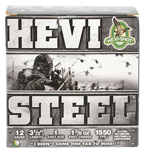 Hevi Steel 12ga 3.5" 1 3/8oz #1 25rd