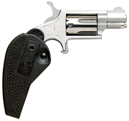 North American Arms 22MSHG Mini-Revolver  22 WMR 5 rd 1.13" Barrel, Overall Stainless Steel Finish, Black Synthetic Holster Grip