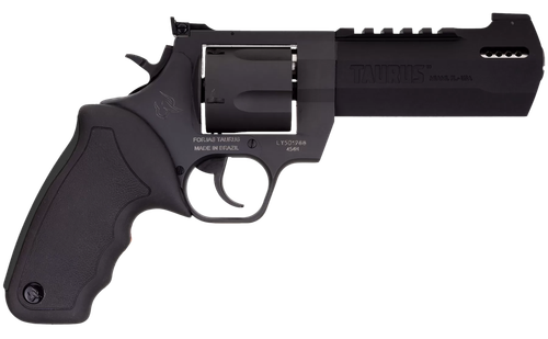 Taurus 2454051RH Raging Hunter  454 Casull 5rd 5.12" Matte Black Oxide Steel Black Rubber with Integrated Red Cushion Insert Grip