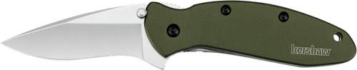 Kershaw 1620OL Scallion  2.40" Folding Drop Point Plain Bead Blasted 420HC SS Blade Olive Drab Anodized Aluminum Handle Includes Pocket Clip
