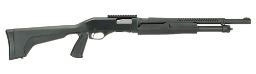 Stevens 19496 320 Security 12 Gauge 3" 5+1 18.50" Matte Black Carbon Steel Barrel, Matte Black Fixed Pistol Grip Stock, Ambidextrous 1-Piece Rail Includes Fixed Cylinder Bore Choke