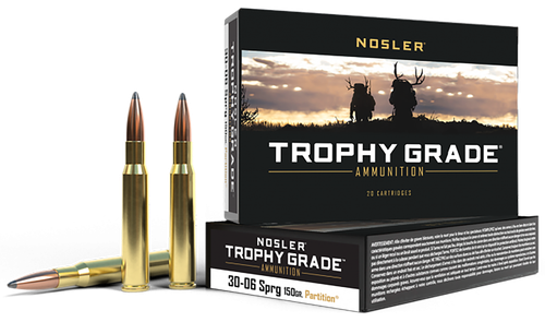 Nosler 60055 Trophy Grade  30-06Springfield 150gr Nosler Spitzer Partition 20 Per Box/10 Case