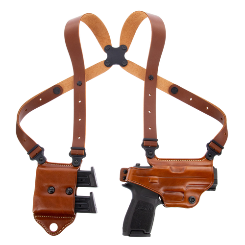 Galco MCII250 Miami Classic II Shoulder System Size Fits Chest Up To 56" Tan Leather Harness Fits Sig P229 Fits Sig P226 Fits Sig P228 Right Hand