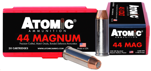 Atomic Ammunition 00440 Pistol Precision Craft 44Rem Mag 240gr Bonded Match Hollow Point 50 Per Box/10 Case