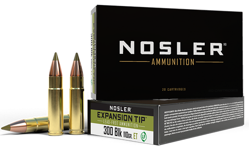 Nosler 40660 E-Tip  300Blackout 110gr E Tip Lead Free 20 Per Box/20 Case