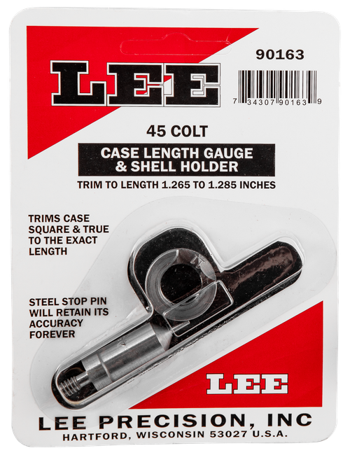 Lee Precision 90163 Case Length Gauge  45 Colt (LC) Steel Works With Cutter/Lock Stud Includes Shell Holder
