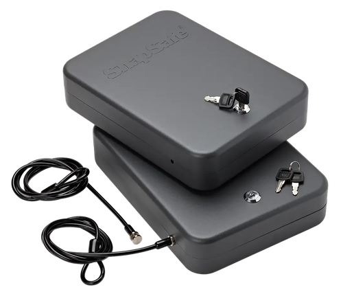 SnapSafe 75221 Lock Box  2XL Key Entry Black Steel 11.50" L x 8.50" W x 2.50" D 2pk