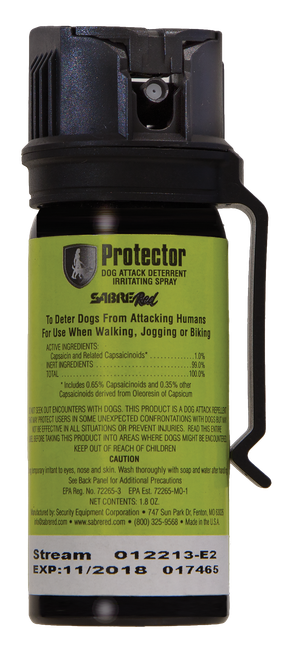Sabre SRPMK3 Dog Spray  Capsaicin Range 15 ft 1.80 oz Includes Belt Clip