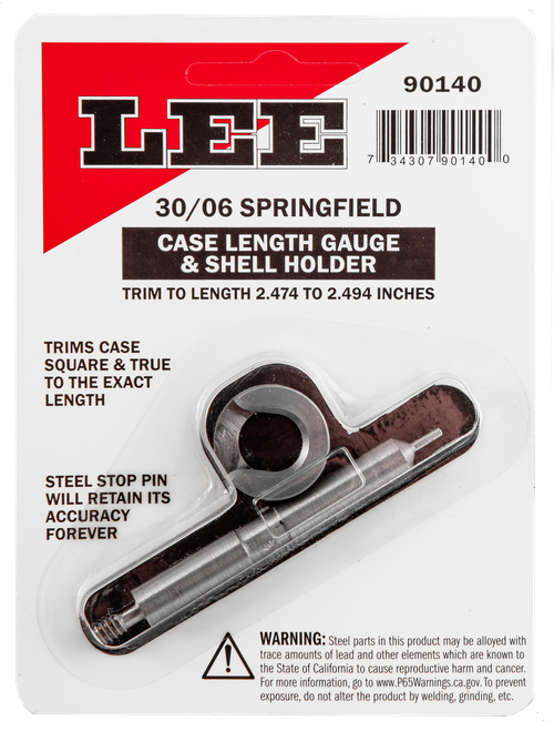 Lee Precision 90140 Case Length Gauge  30-06 Springfield Steel Works With Zip Trim Includes Shell Holder