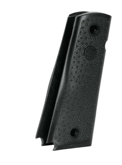 Hogue 45190 OverMolded Grip Panels Cobblestone Black Nylon with Palm Swells for 1911 Government