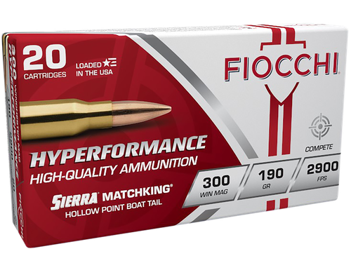 Fiocchi 300WMMKE Hyperformance Compete 300Win Mag 190gr Sierra MatchKing BTHP 20 Per Box/10 Case