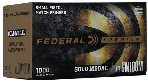 Federal GM100M Gold Medal Premium Small Pistol Multi Caliber Handgun 1000 Per Box/5 Case