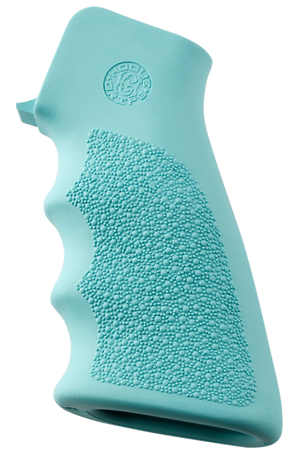 Hogue 15015 OverMolded Grip Cobblestone Aqua Blue Rubber with Finger Grooves for AR-15, M16
