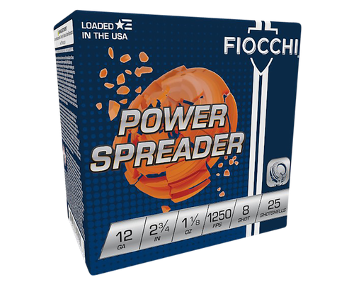 Fiocchi 12SSCX8 Exacta Target Power Spreader 12Gauge 2.75" 1 1/8oz 8Shot 25 Per Box/10 Case